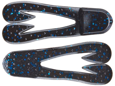 Zoom Bait Super Chunk Bait, Black/Blue, 4-Inch, Pack of 5, Soft