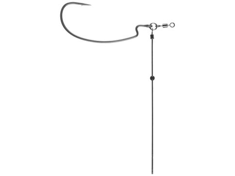 Ganci Gamakatsu Black EWG Offset Worm – Misure #4, #2, 1/0, Per Esche In Plastica Morbida