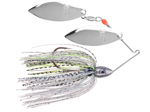 Leurre Spinnerbait Nichols Lures - Pulsateur Métal Flocon Cristal Vert Nickel - 3/4 Oz