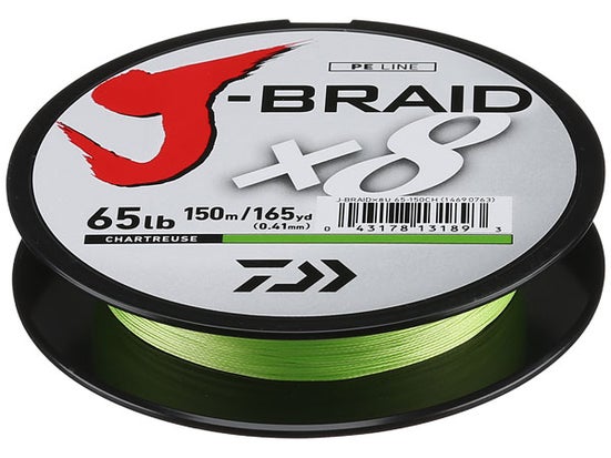 Daiwa J-Braid X8 Braided Line 165 Yards Chartreuse main image 1