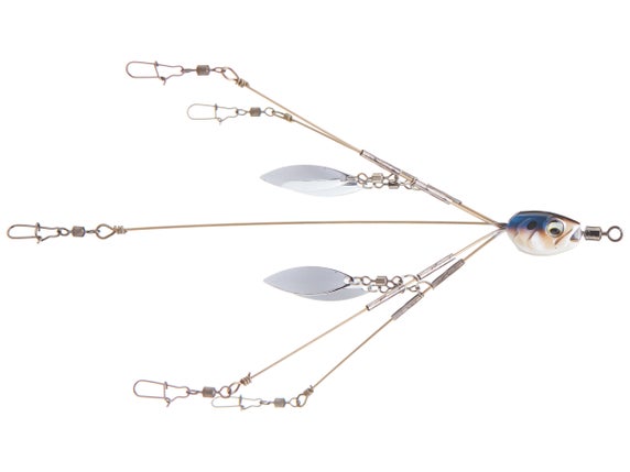 Alabama Umbrella Rig - 5 Wire 4 Blade Teaser Arm Version For Bass Fishing - Elemental Lures