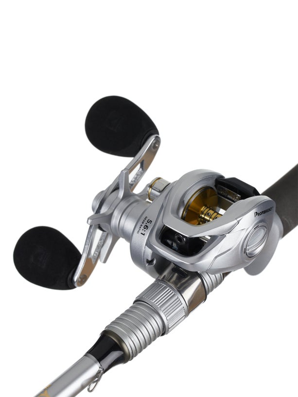 baitcaster fishing rods black and gold FishNFX Series 7' 8" Casting Medium Heavy, Fast Action camo design of the ProFISHiency Retro Baitcast Combo just makes you feel at home on the water FTH500LP - Penn Fathom 500