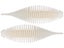Geecrack Bellows Shad Floating  White 3.8" 3pk