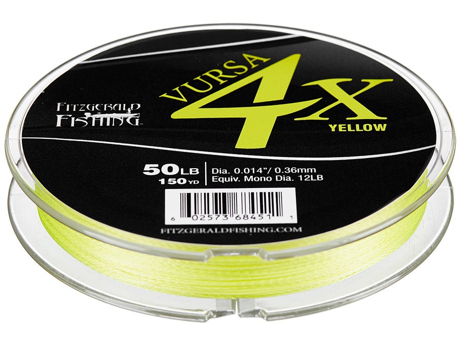Fitzgerald Vursa Braid 4X HiVis Yellow Line Tackle Warehouse