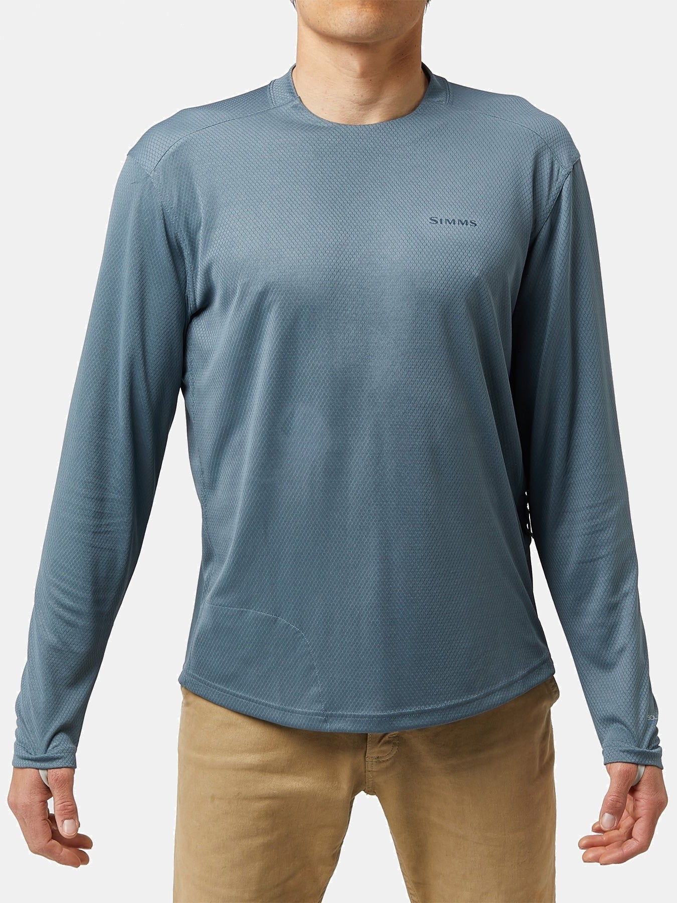 Simms SolarFlex Plus Crew Shirt UPF 50+ Long Sleeve  XL Pacific 