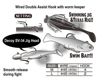Decoy Wire WA-51 Double Assist Trailer Hook 2pk - Tackle Warehouse Decoy Wire WA-51 Double Assist Trailer Hook 2pk - Tackle Warehouse