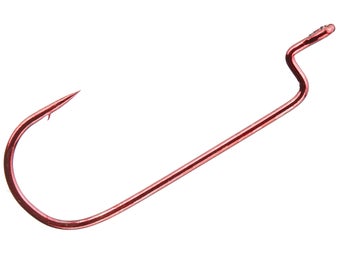 Eagle Claw Round Bend Worm Hook Red 5pk
