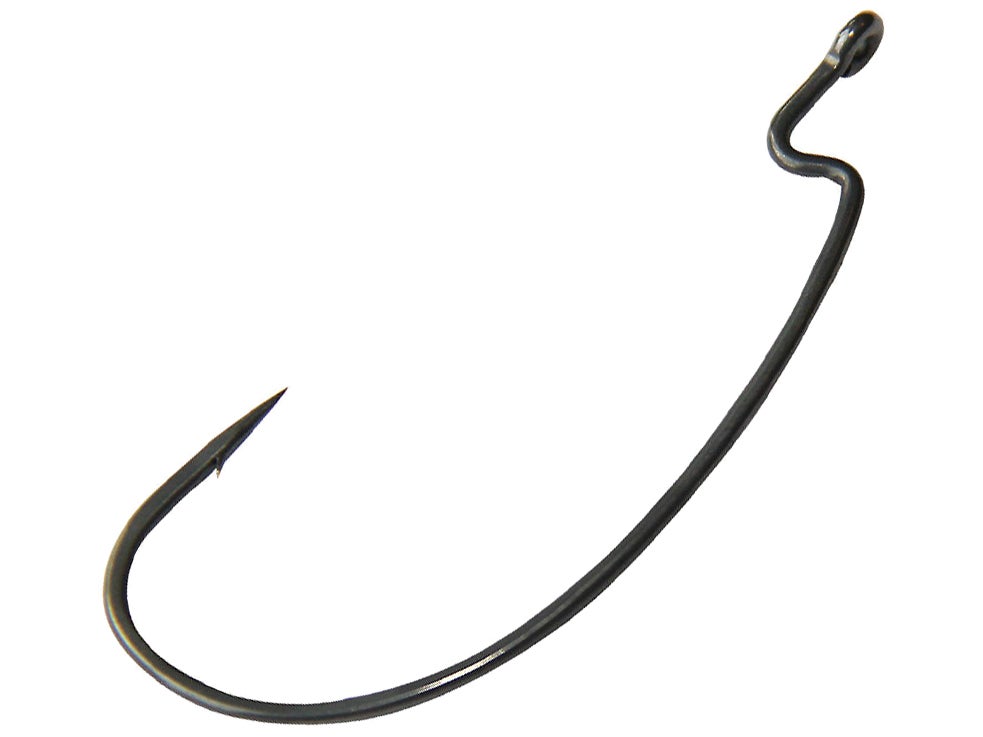 Gamakatsu Black EWG Offset Worm Hook Extra Wide Gap Soft Plastic Bass Bait Hook