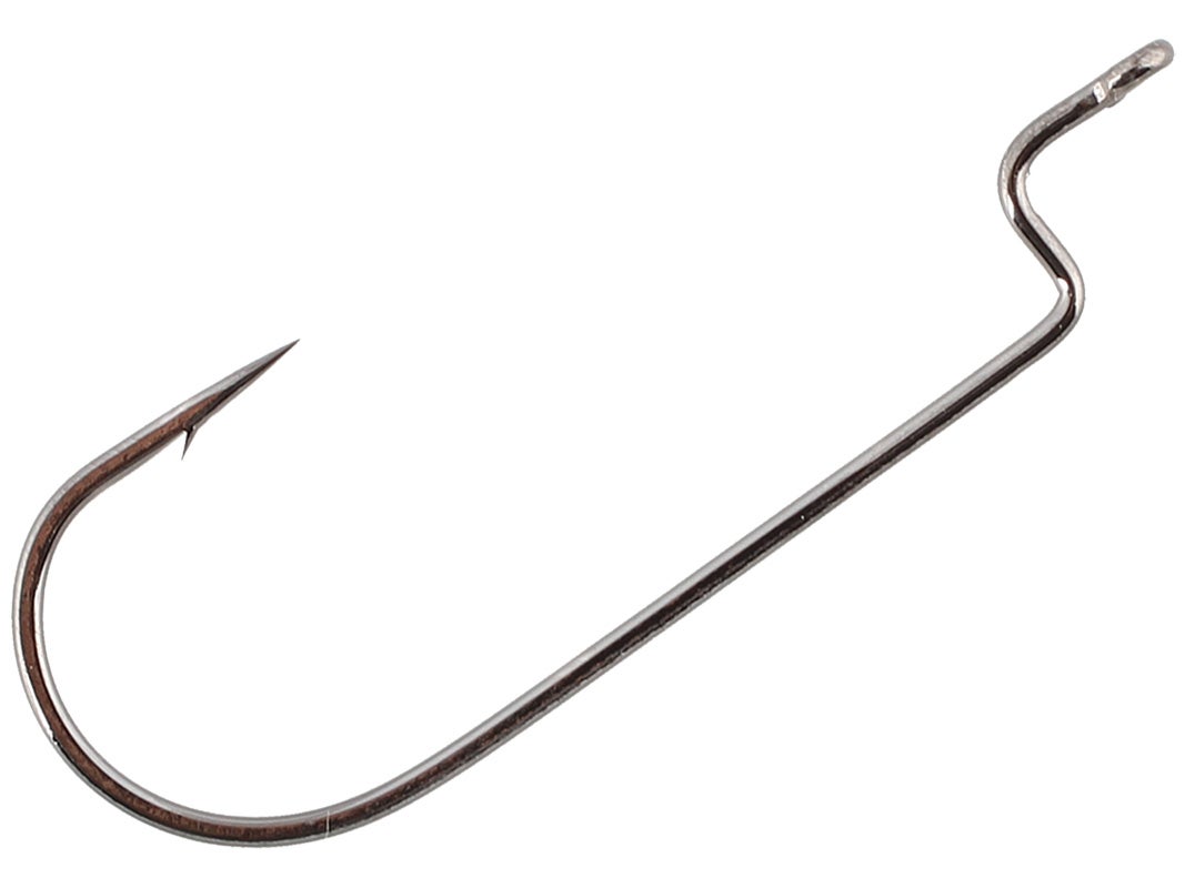Gamakatsu 54414 Worm Offset Round Bend Fishing Hook NS Black Size 4/0 