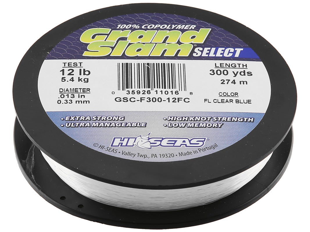 HI-SEAS GRAND SLAM SELECT COPOLYMER LINE 15# 15LB  300YD SPOOL   GSC-F300-15FC 