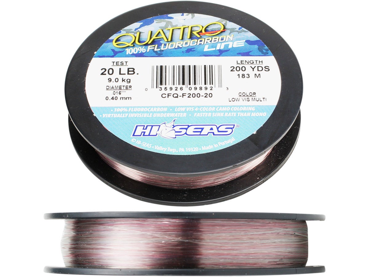 HI-SEAS QUATTRO BRAID 4-Color Camo Fishing Line 30lb/150yds #QB-S150-30 