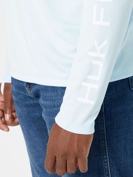 Camicia Huk Icona Uomo Manica Lunga Bianca – Abbigliamento Performance Per La Pesca
