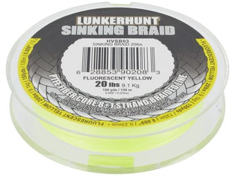 Lunkerhunt Sinking Braid Fluorescent Yellow 150yd