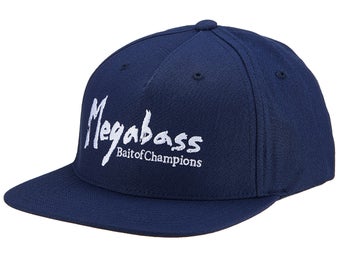 Megabass Brush Snapback Hat Navy/White