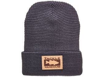 Tackle Warehouse Leather Patch Waffle Beanie Gunmetal