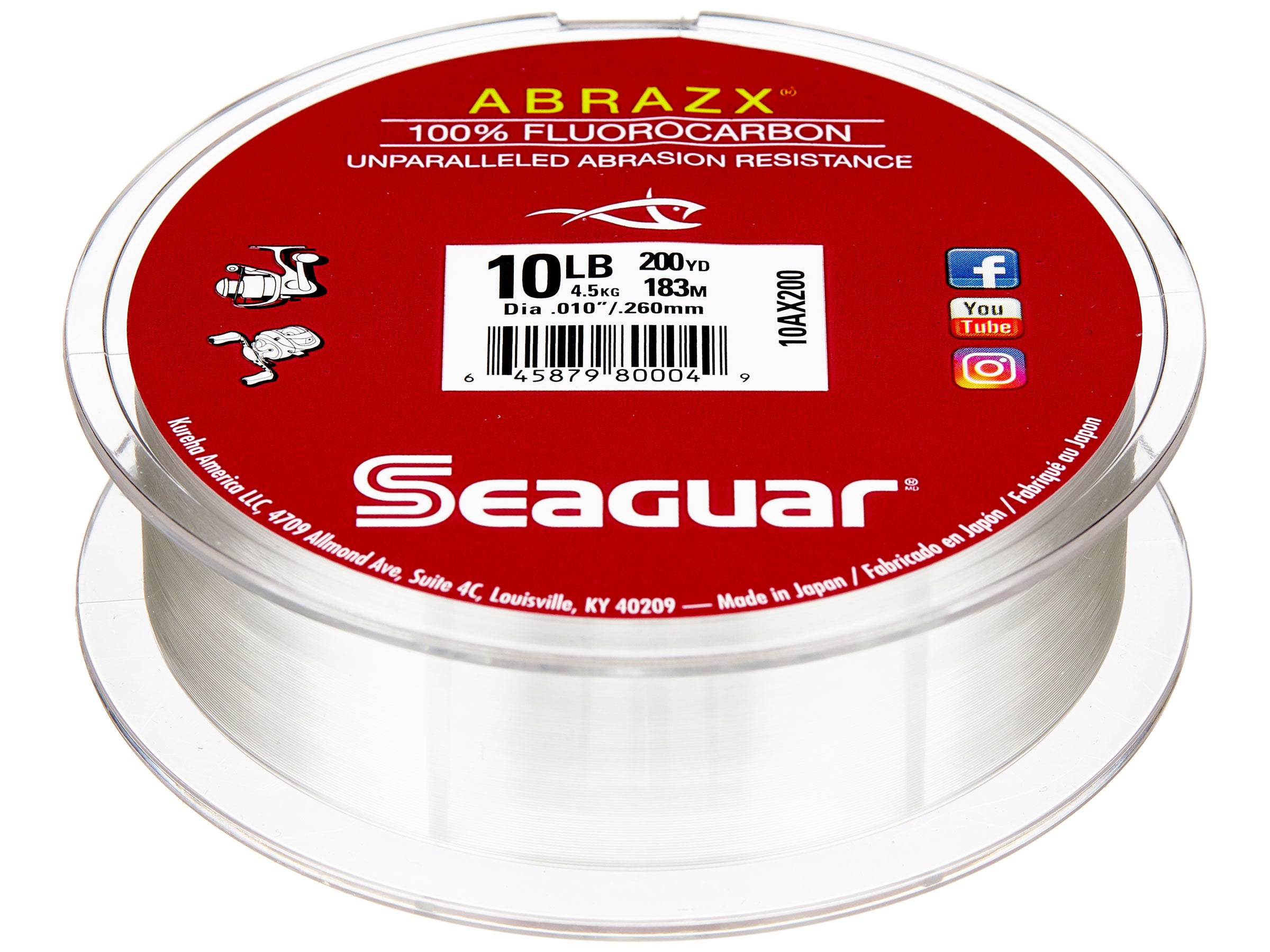 #20AX200 SEAGUAR ABRAZX 100% Fluorocarbon Fishing Line 20LB-200YD FREE USA SHIP 