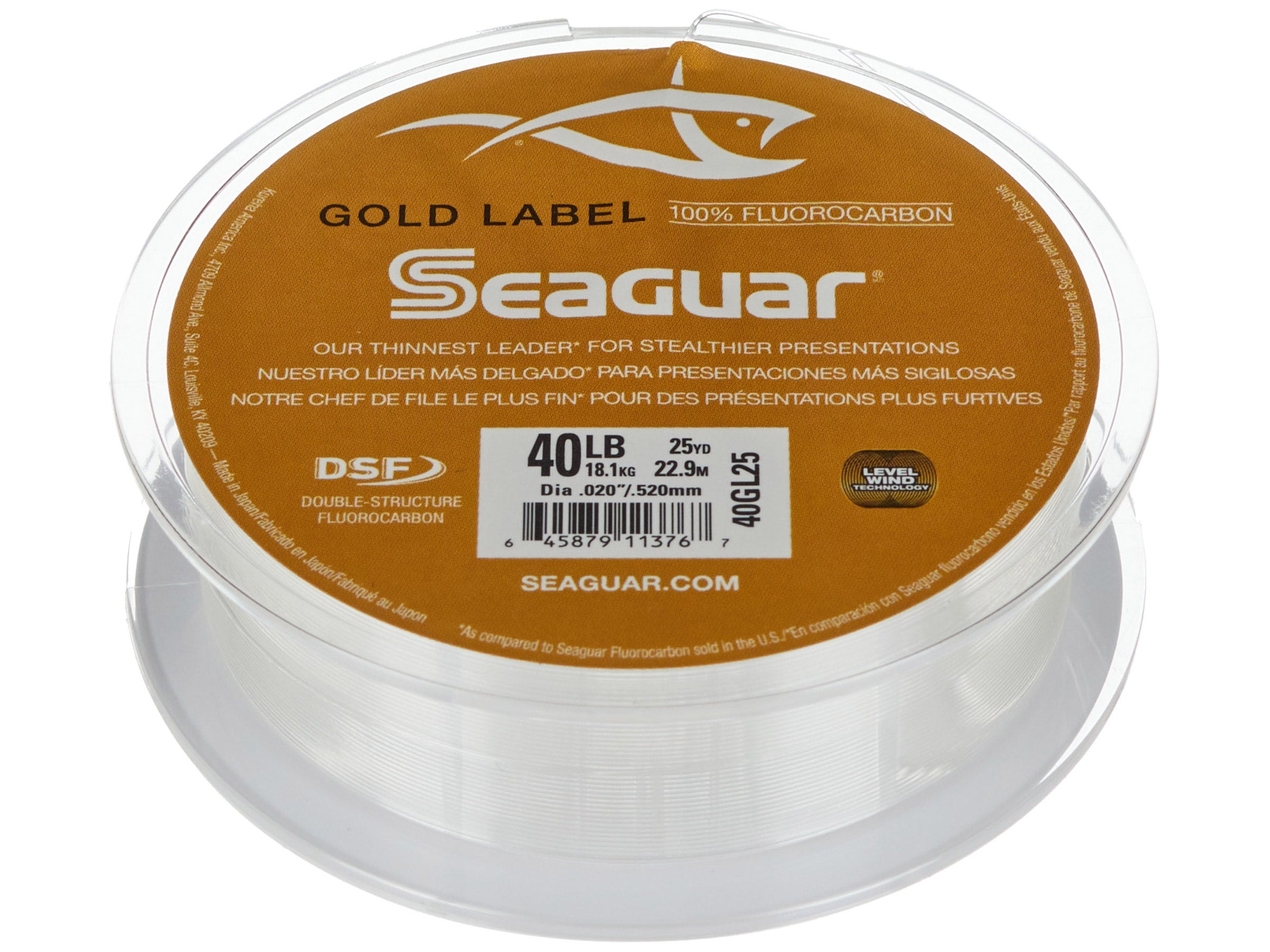 Inshore Leader Material Seaguar Gold Label Fluorocarbon Leader Wheel 25 Yards 