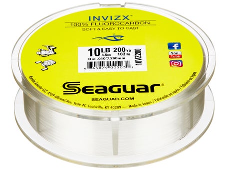 Seaguar Invizx 100% Fluorocarbon Line, 8 lb, 200 yds