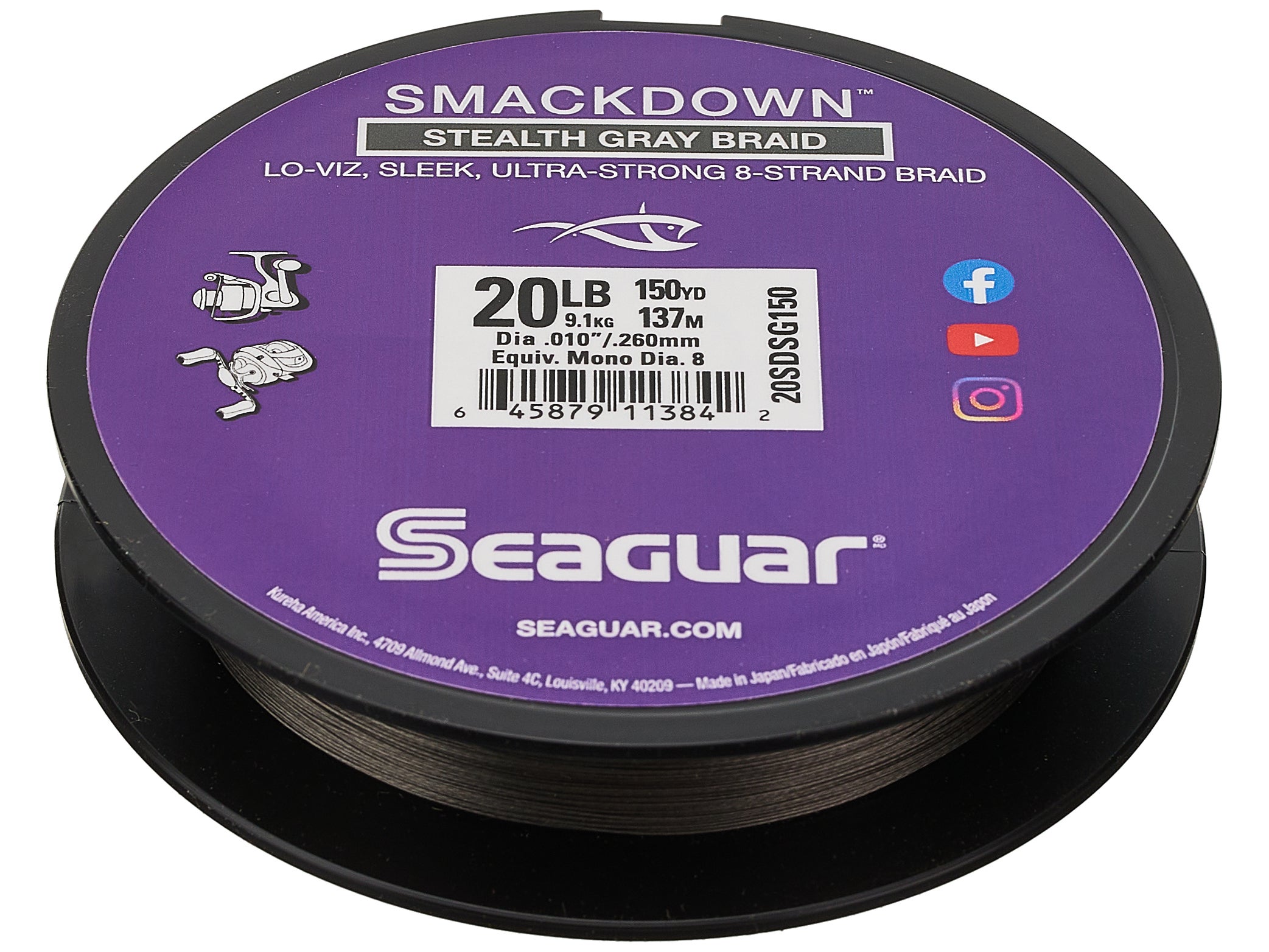 Seaguar Smackdown Stealth Gray 65SDSG150 8 Strand Braid for sale online 