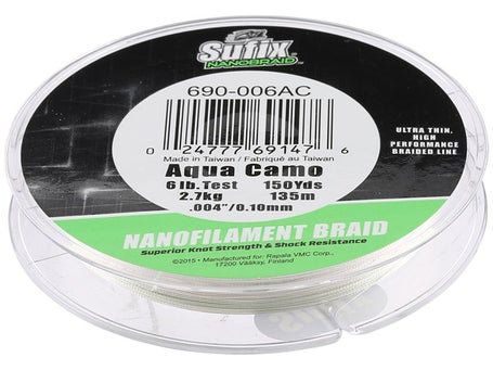 Sufix NanoBraid Line Aqua Camo 150yd