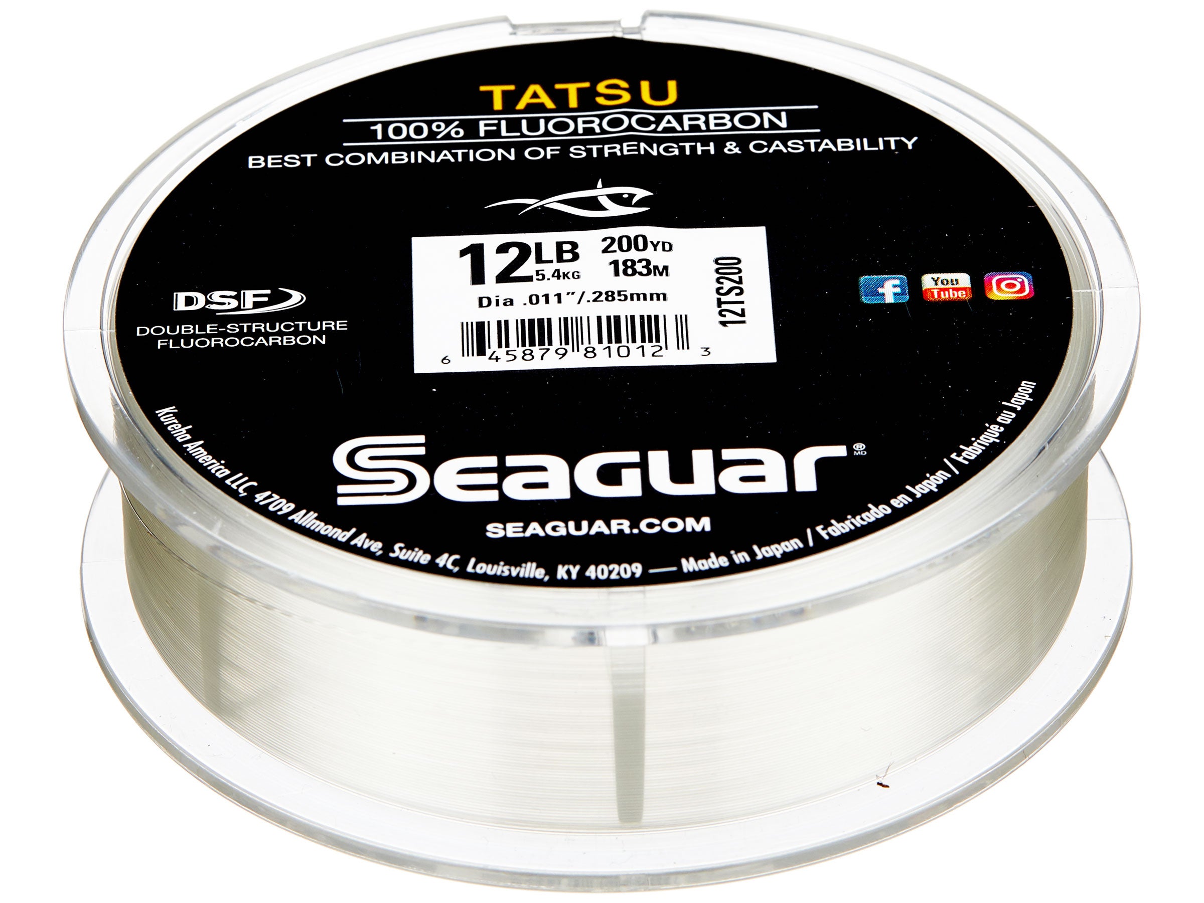 SEAGUAR TATSU 100% Fluorocarbon Line 20lb/1000yd 20 TS 1000 FREE USA SHIPPING! 