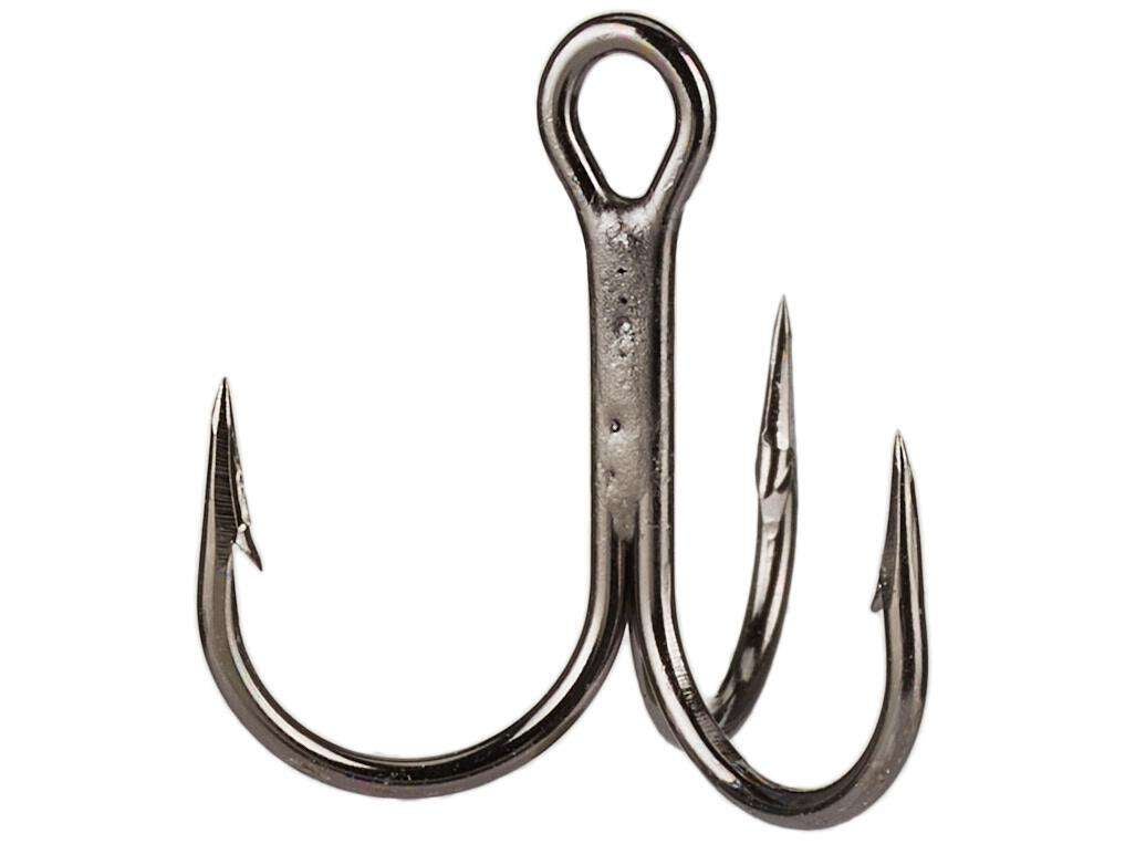 25 PACK VMC  9651BN #4 X-SHORT-ROUND-1X STRONG TREBLE HOOK-BLACK NICKEL/SIZE#4 