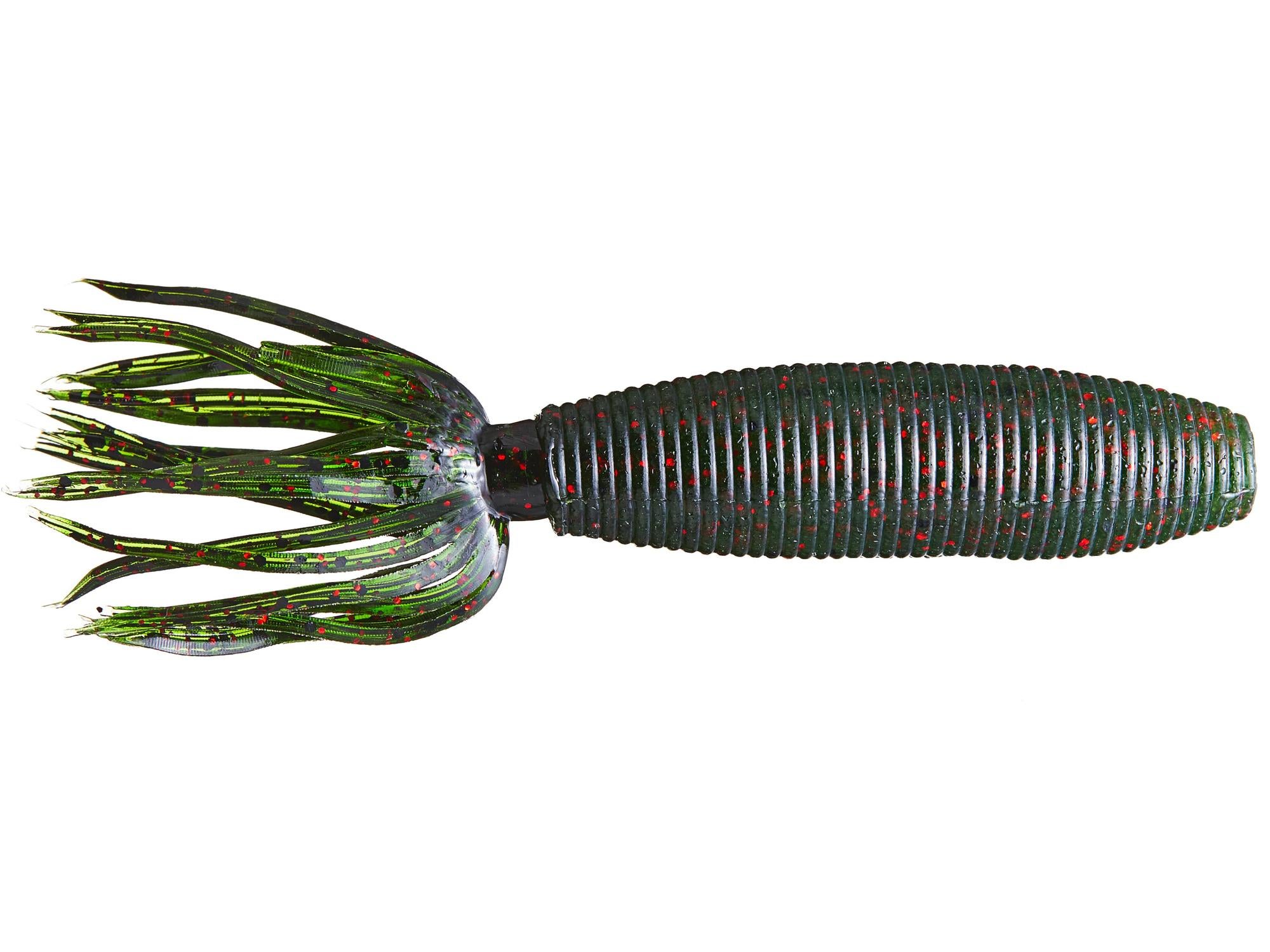 Esca Morbida Yamamoto Fat Ika 4" Zucca Verde Nero Fiocco: Tubolare Skirtata Per Pesca