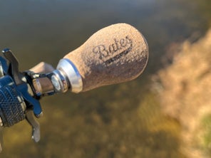 closeup of cork handle knob