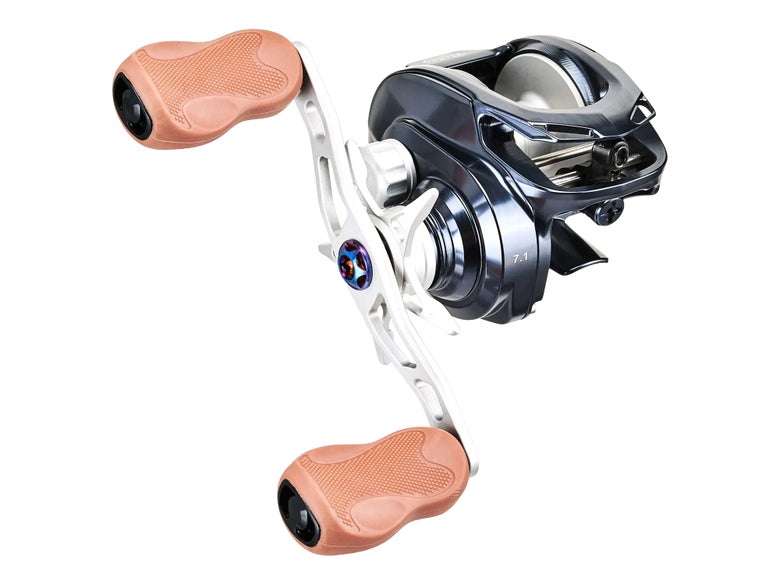 A Bates Fishing Co. Salty Hundo'50 Casting Reel shown against white space