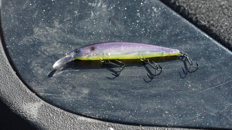 Jerkbait on boat deck