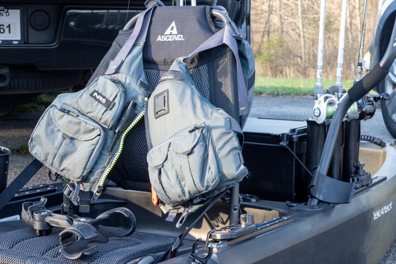 Kayak lifevest on seat