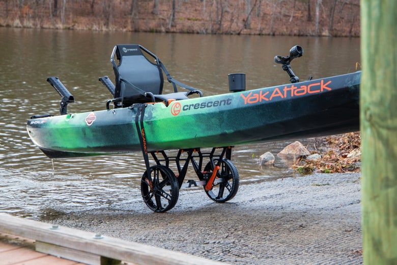 Kayak cart on launch ramp