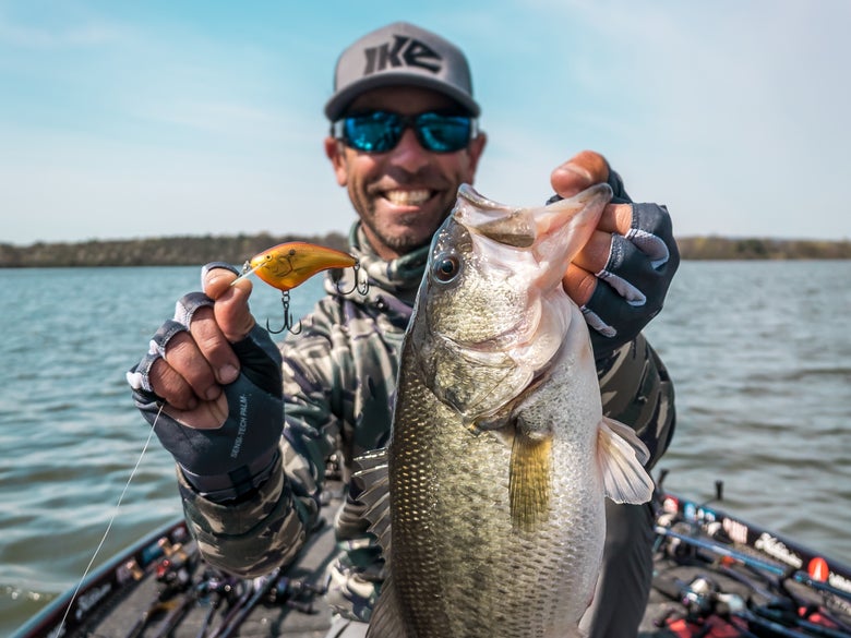 bass caught on medium diving crankbait