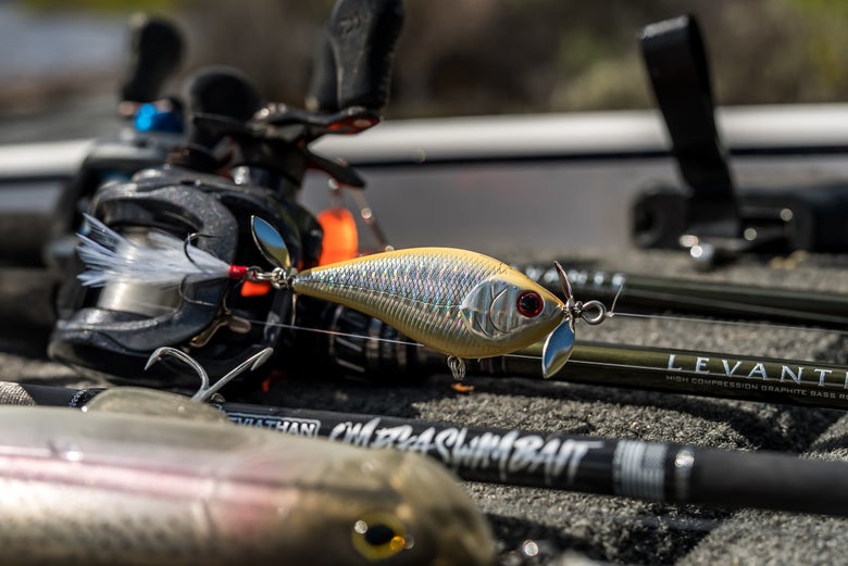 Propbait rigged on a baitcasting setup.