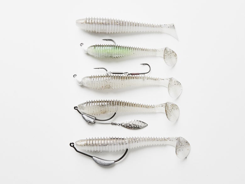 Fishing Lures, Soft Lure Swimbaits with Tail with Weighted Hooks