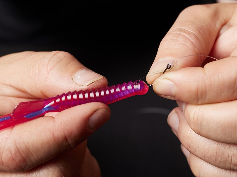 Adding worm to the hook
