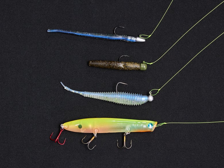 multiple lures with loop knot tied on