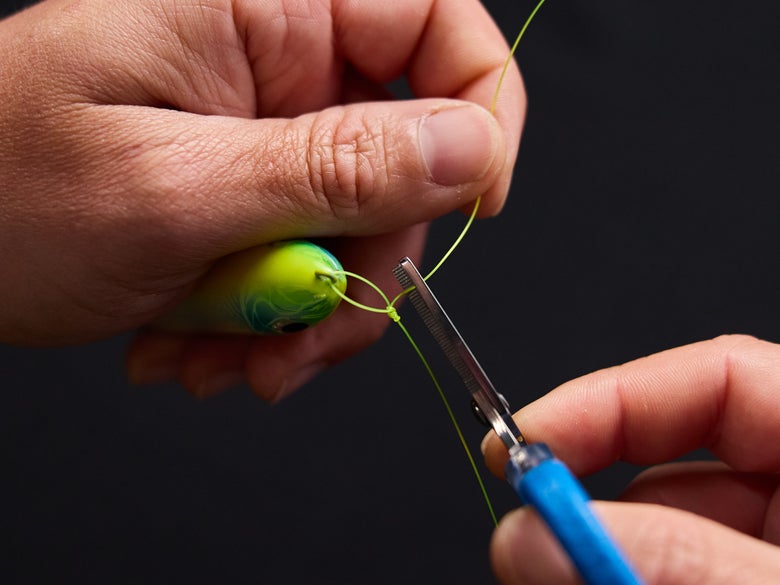 trimming tag end of knot