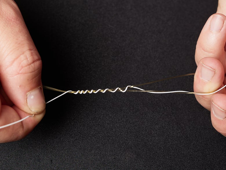 Wrapping the braided line around the leader