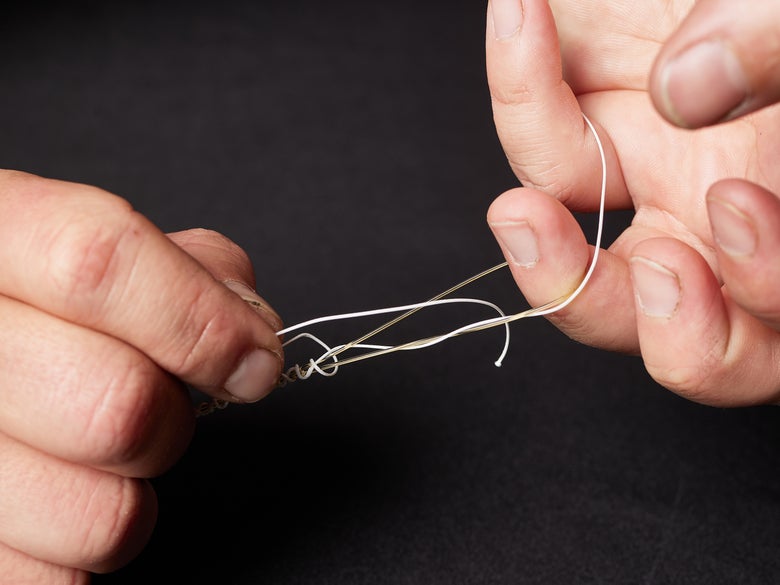 Looping braided line back through the loop