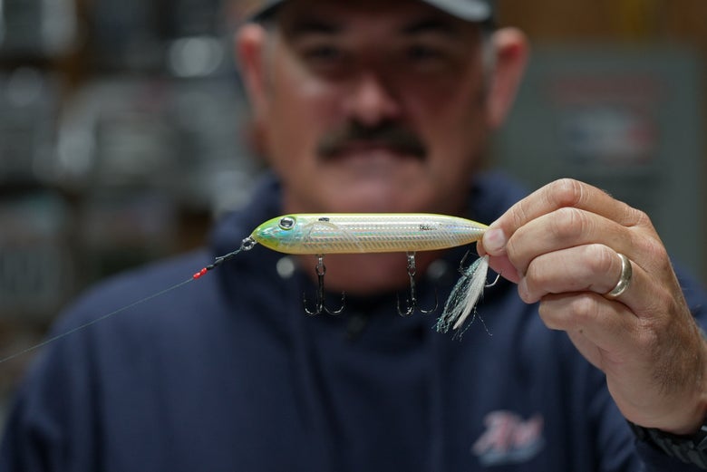 jared holding super spook walking bait