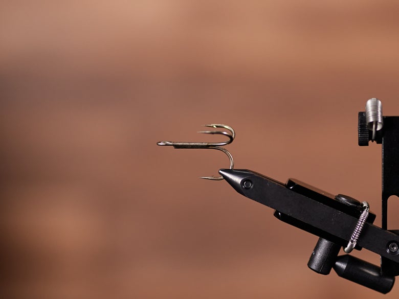 treble hook in vise