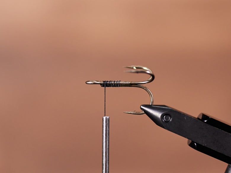 base layer of thread on treble hook