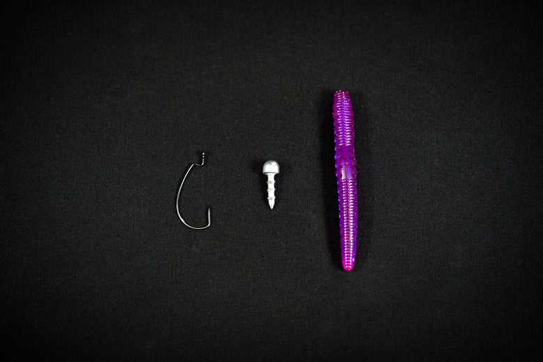 Ned Worm, Half-Moon Style Nail Weight and Small Worm Hook