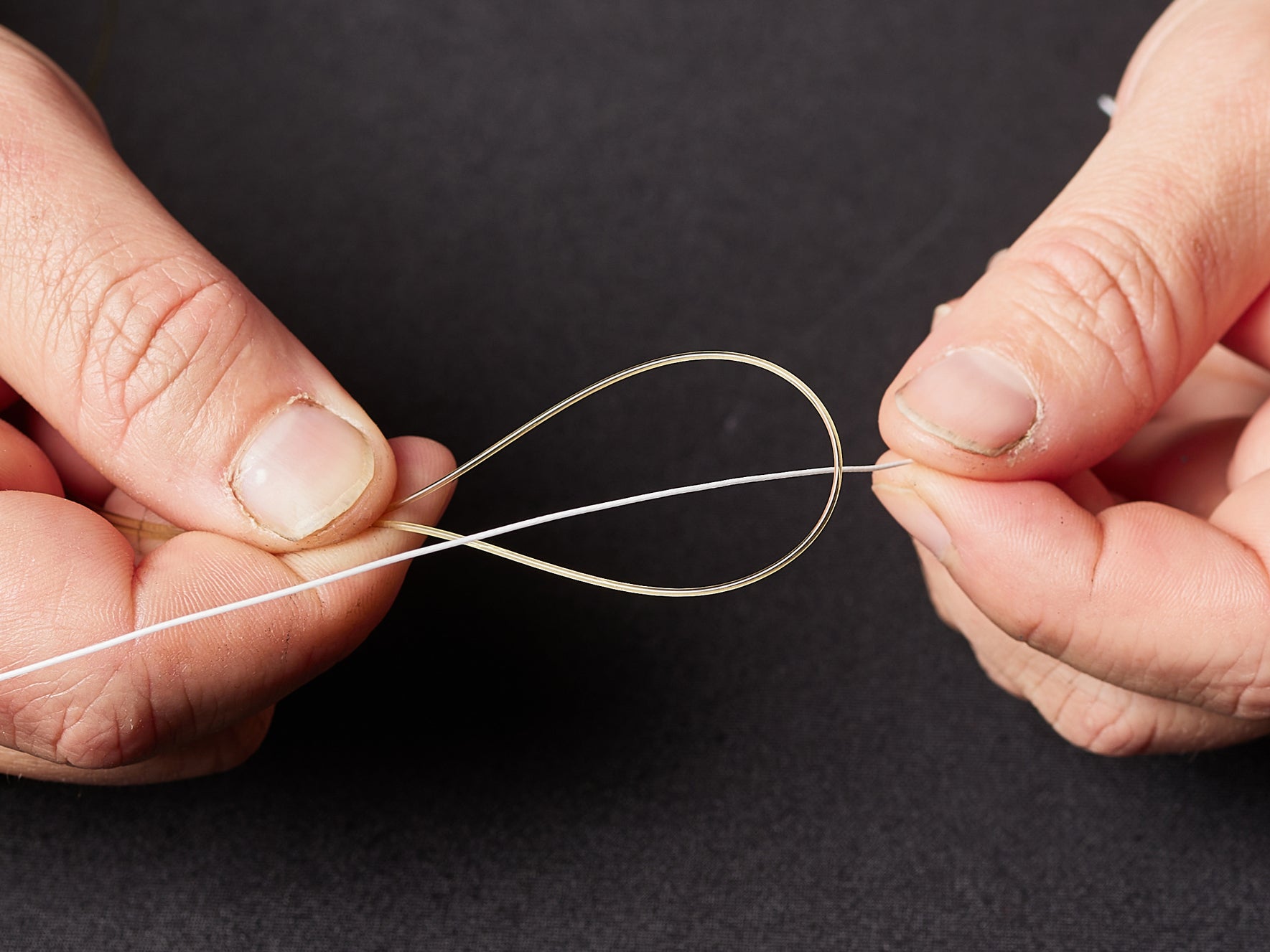 Braided line through the loop of the main line