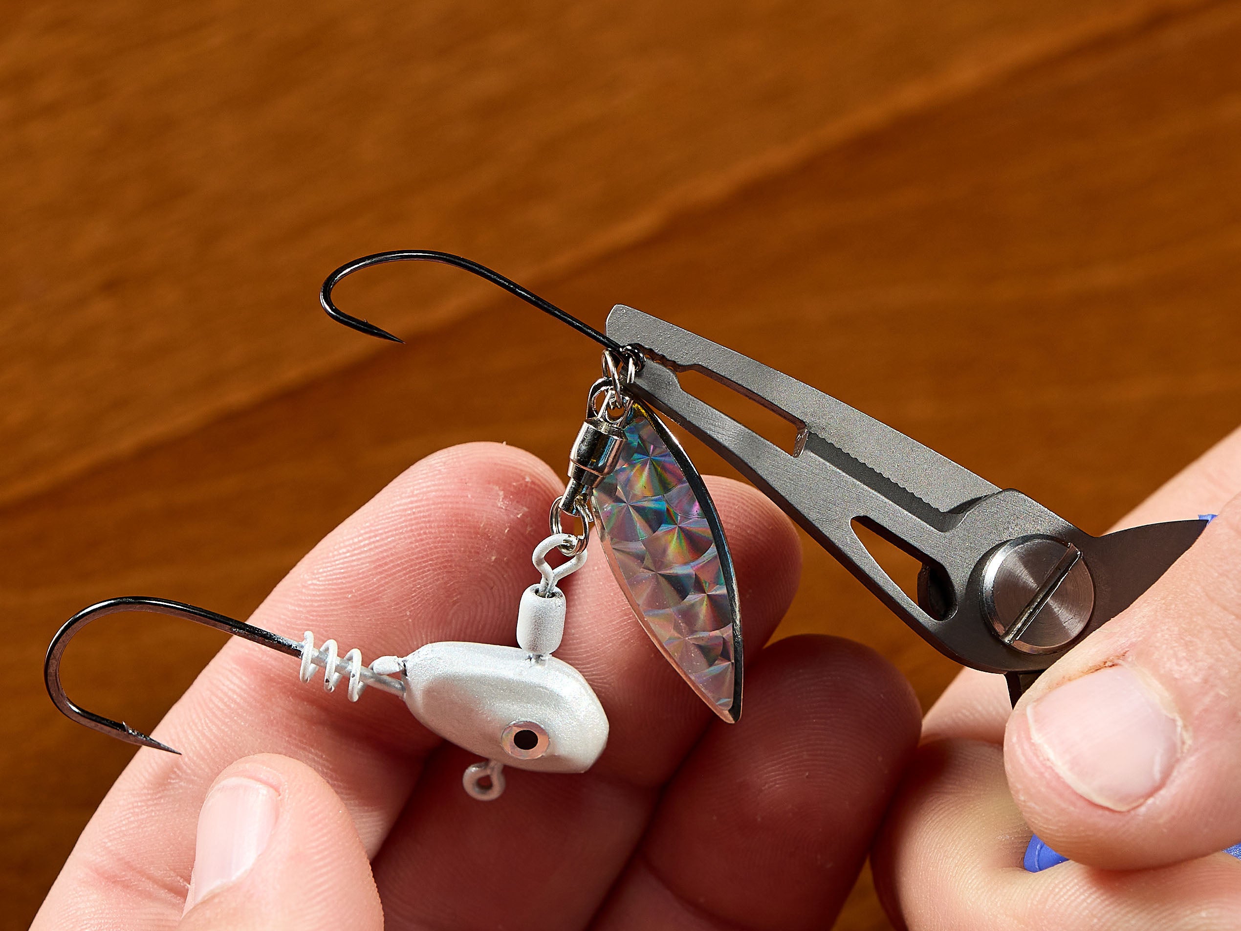 hook placed on split ring