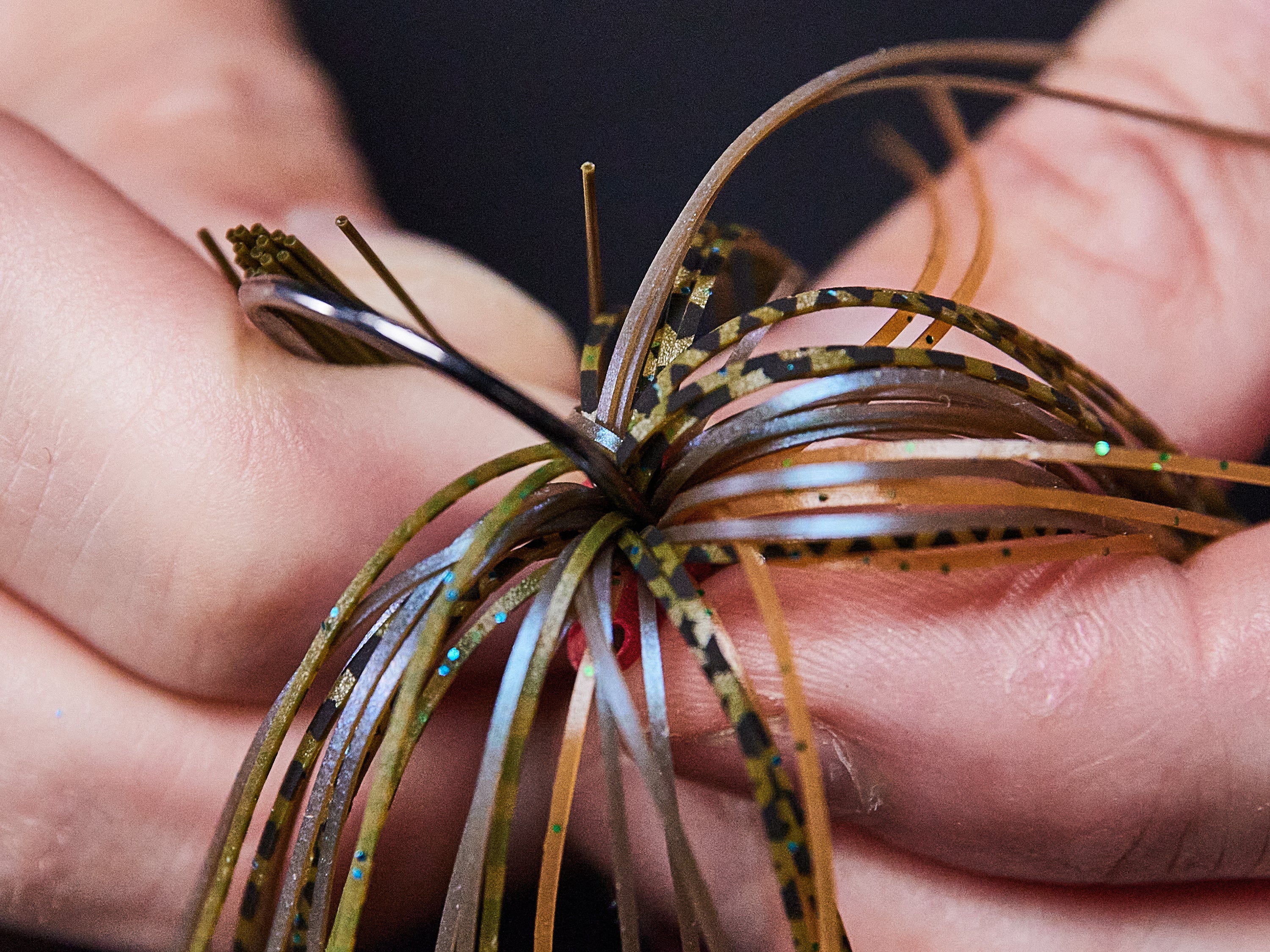 threading new skirt on jig