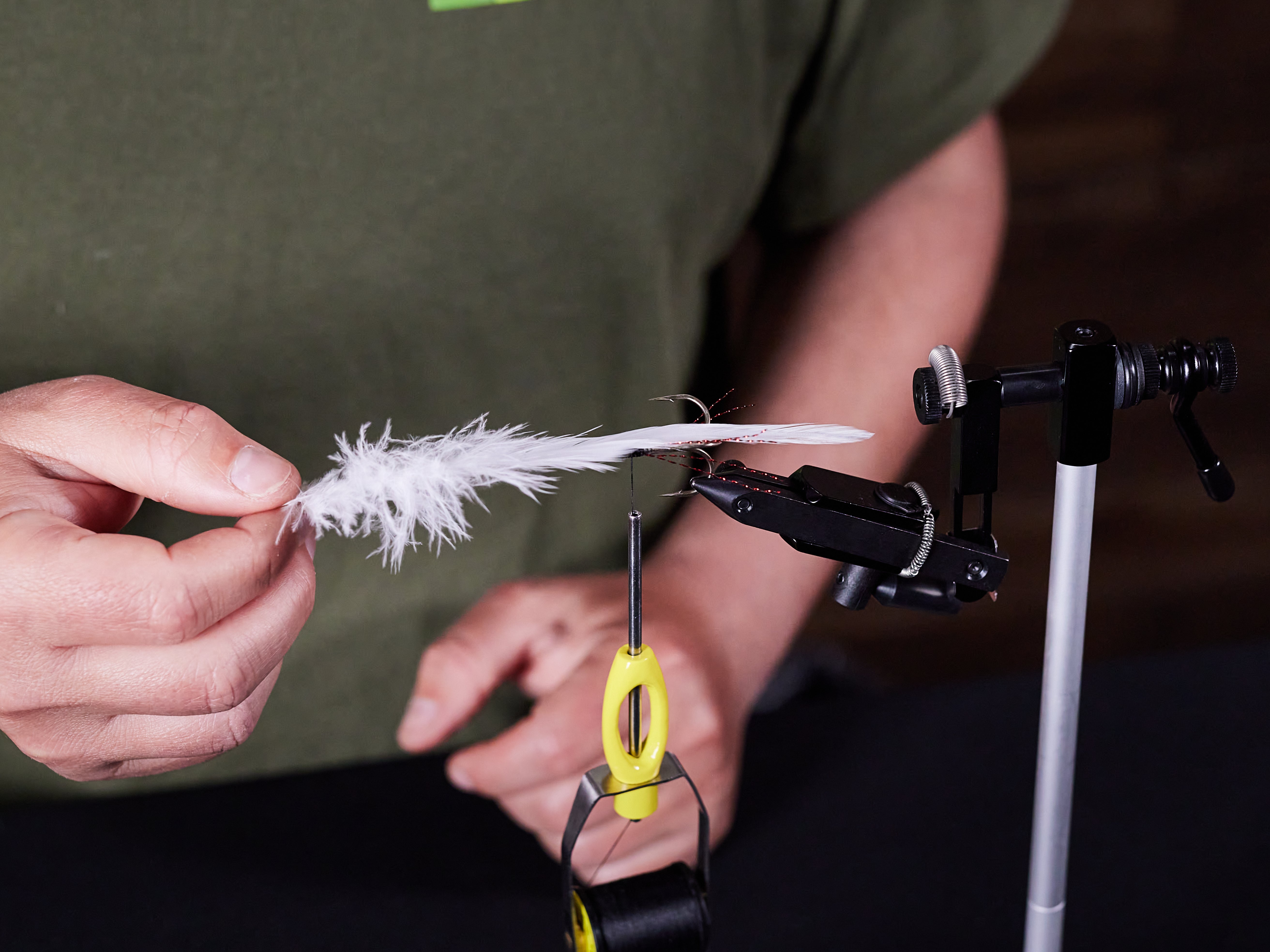 selecting feathers for tying