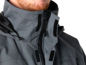 close up of velcro closure on jacket