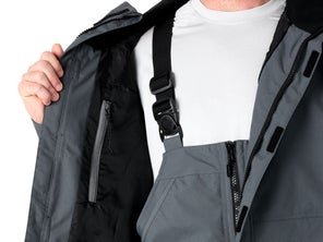 inner lining of jacket with bibs underneath
